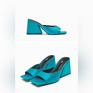Sold out Zara blue sateen heels